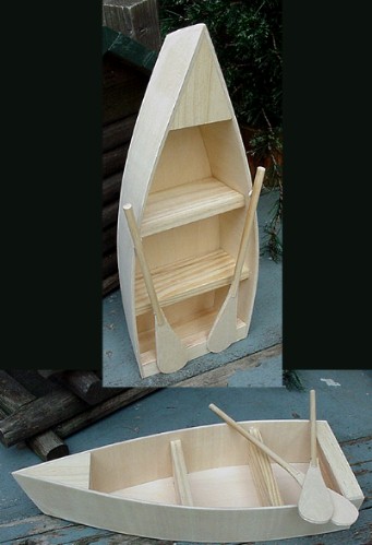 Wood Boat Shelf w/ Oars Craft Project 12&#8243; Cabin Decor, Moose-R-Us.Com Log Cabin Decor