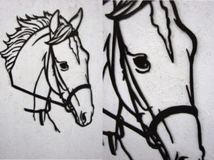 Huge Detailed Laser Cut Iron Horse Head Ranch Decor