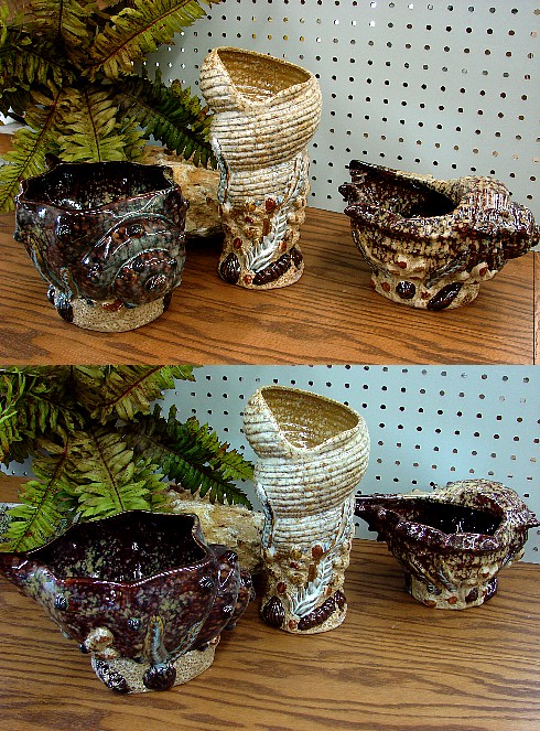 Set/3 Porcelain Seashell Waterproof Vases Tropical Wedding Party Beach Decor, Moose-R-Us.Com Log Cabin Decor
