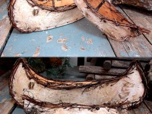 Log Cabin Birch Bark Canoe Rustic Cabin Decor Canoes