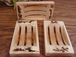 Cedar Wood Burned Free Hand Soap Dish