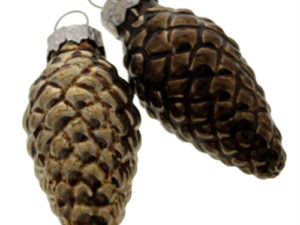Glass Spruce Tree Pine Cone Ornament Set/16