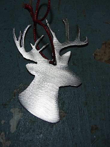 Stainless Steel Silhouette Ornament Lodge Fishing Theme, Moose-R-Us.Com Log Cabin Decor