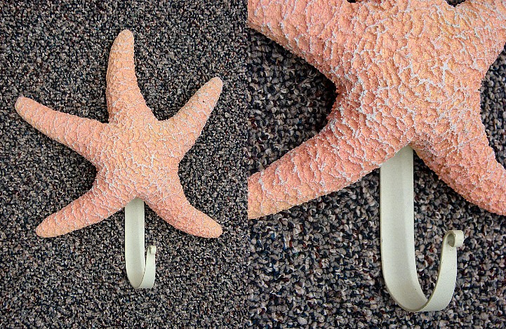 Beach Decor Starfish Towel Hanger Hook, Moose-R-Us.Com Log Cabin Decor