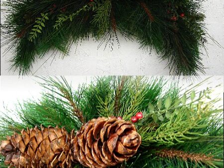Real Sugar Pine Cone Swags Berry Long Needle Pine Swag