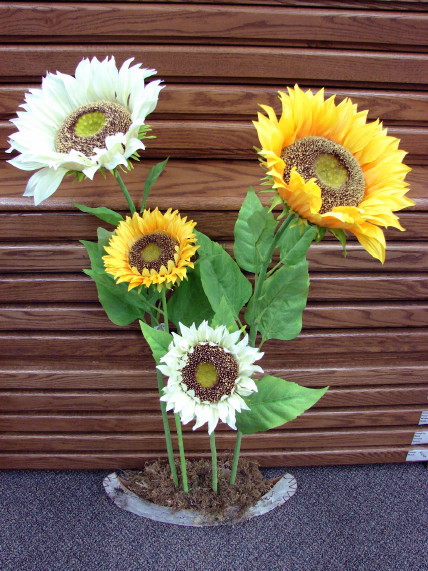 Realistic Artificial Life Size Sunflower Autumn Flower Pick 30-40&#8243;, Moose-R-Us.Com Log Cabin Decor