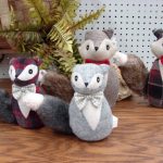 Plaid Tweed Cloth Fox Fur Tail Shelf Sitter 7" or 10" - Image 2