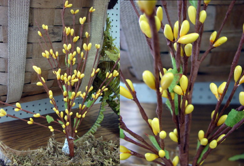 Sweet Berry Mini Bush Yellow Spring Floral, Moose-R-Us.Com Log Cabin Decor