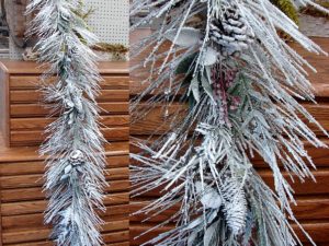 Realistic Premium Snowy Telluride Pine Pinecone Berry Garland