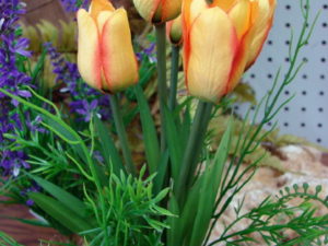 Spring Flowers Blush Orange Mini Tulip Bush with Grass