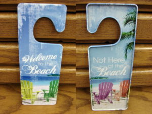 Distressed Antiqued Wood Slats Beach Water Stress Free Zone Sign, Moose-R-Us.Com Log Cabin Decor