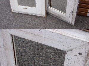 Authentic Antique Worn Cottage Beach House Frame Mirror Wall Decor
