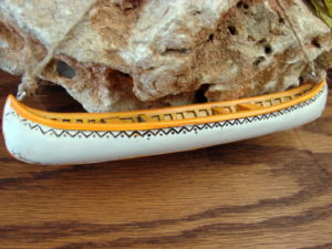 Detailed Classic White Canoe Adirondack Old Town Style Ornament