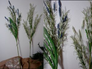 Realistic Wild Lavender Spray Pick White Blue
