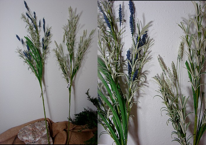 Realistic Wild Lavender Spray Pick White Blue, Moose-R-Us.Com Log Cabin Decor