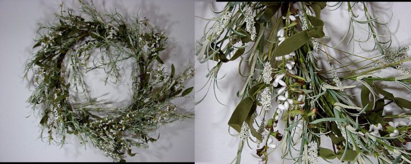 Realistic Wild Lavender Wreath White, Moose-R-Us.Com Log Cabin Decor