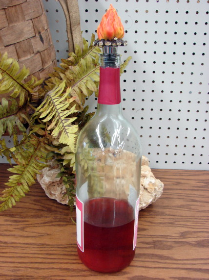 Detailed Wine Bottle Stopper Keeper Campfire, Moose-R-Us.Com Log Cabin Decor