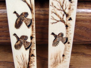 Free Hand Wood Burned Bookmark Single Grouse