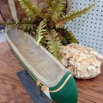Adirondack Wood Canoe on Iron Stand Fireplace Mantel Shelf Table Display - Image 3