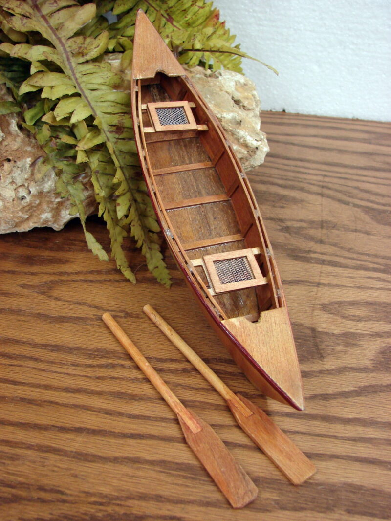 Miniature Detailed Wood Canoe 10&#8243; Cane Seats Cabin Decor, Moose-R-Us.Com Log Cabin Decor