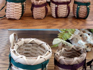 Miniature Adirondack Split Reed Pack Basket Ornament