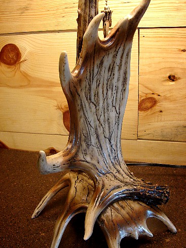 Realistic Fake Moose Antler Table Lamp, Moose-R-Us.Com Log Cabin Decor