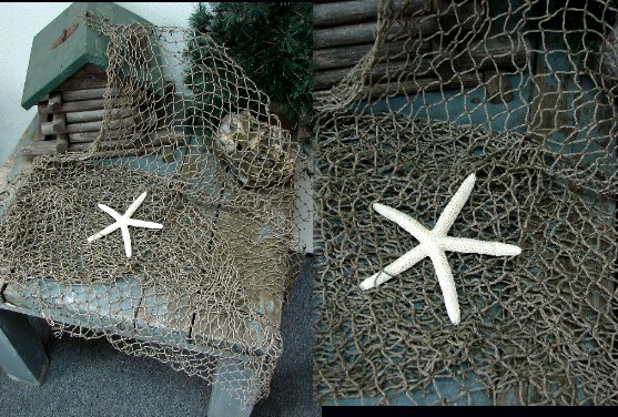 Genuine Recycled Fish Net Ocean Beach Tropical Fishing Decor, Moose-R-Us.Com Log Cabin Decor