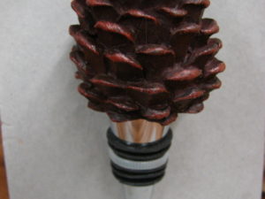 Detailed Wine Bottle Stopper Keeper Pinecone