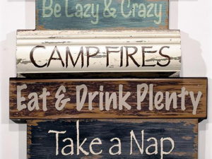 Rustic Large Wood Cabin Rules Sign