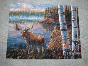 McFaul I Can Hear You Moose Birch Tree Print Lodge Theme Artwork