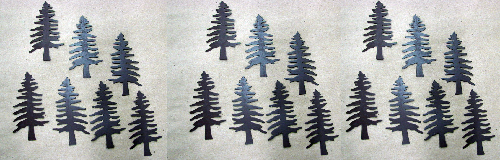 21 Rustic Tin Pine Tree Silhouette 2 Inch 3 Sets of 7 - Image 2