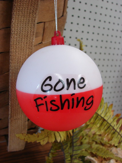 Gone Fishing Bobber Ball Ornament Fishing Cabin Themed Tree -   Log Cabin Decor