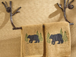 Tall Pines Pine Cone Iron Pinecone Bathroom Towel Bar Peg Hooks Holder