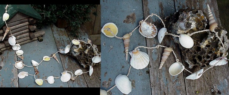 Clam Auger Seashell Garland Seashore Nautical Decor 6 Foot