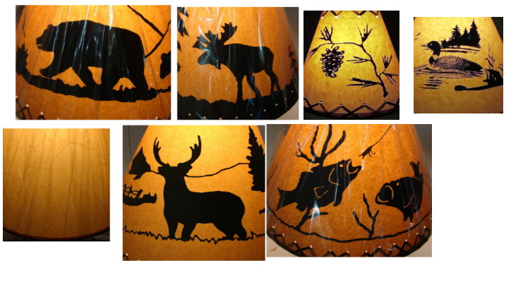 Bear Deer Lamp Shade 16" x 16" Drum Moose Rustic Cabin Decor 