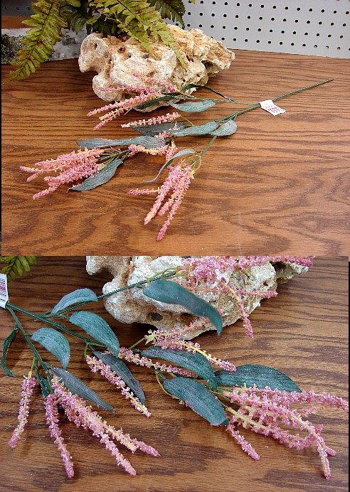 Pink Astilbe Feathering Flower Style Pick, Moose-R-Us.Com Log Cabin Decor
