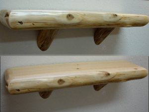 White Cedar Accent Mantel Shelf Log Braces