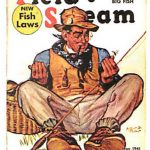 Vintage Colored Sporting Magazine Covers Fishing Hunting Prints, Moose-R-Us.Com Log Cabin Decor