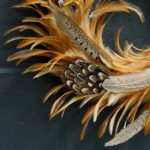 Real Pheasant Feather Hackle Lodge Log Wreath Winter Decorating - Image 2