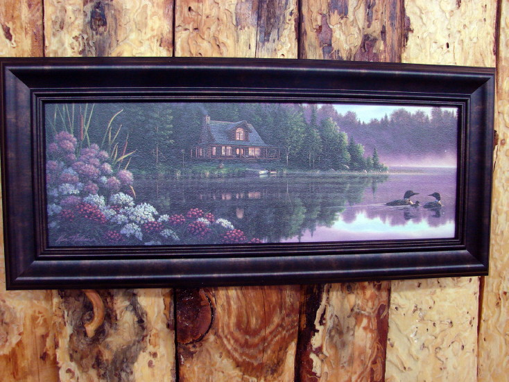 Kim Norlein Loons Cabin Beside Still Waters Picture, Moose-R-Us.Com Log Cabin Decor
