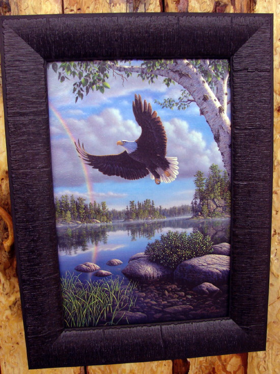 Kim Norlein On Eagles Wings Artwork Picture, Moose-R-Us.Com Log Cabin Decor