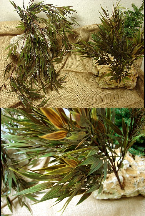 Bamboo Bush Pick or Hanging Bush Greenery Silk Flower Arrangement Filler, Moose-R-Us.Com Log Cabin Decor
