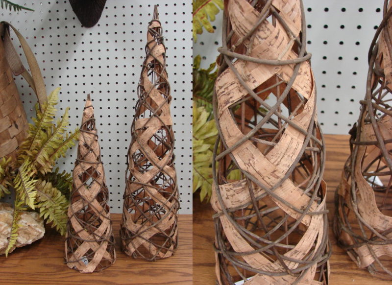 Birch Bark Vine Twig Cone Tree, Moose-R-Us.Com Log Cabin Decor