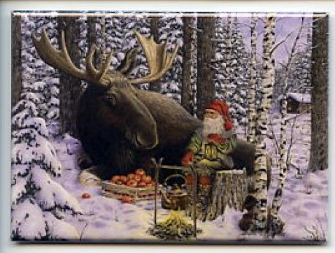 Swedish Scandinavian Bergerlind Tomte Gnome Magnet, Moose-R-Us.Com Log Cabin Decor
