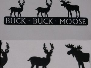 Rustic Black Iron Buck Buck Moose Lodge Theme Sign
