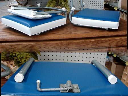 Vintage Blue and White Fold-up Boat Stadium Seats