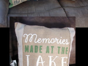3 Piece Burlap Lake Sayings Throw Pillows USA