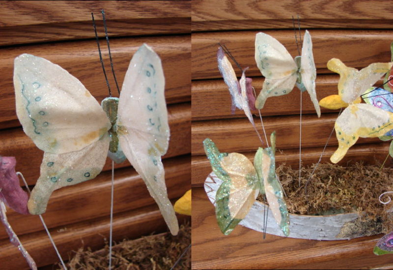Life Sized Glitz Moth Butterfly on Pick Garden Flower Accessories, Moose-R-Us.Com Log Cabin Decor