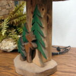 Chunky Wood Country Pine Moose Table Lamp - Image 2
