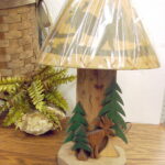 Chunky Wood Country Pine Moose Table Lamp - Image 3